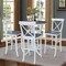 International Concepts 36 in. Solid Wood Round Pedestal Gathering Height Dining Table w/4 X-Back Bar Stools in White/Gray K05-36RT-6B-S6133-4 - alternate 3